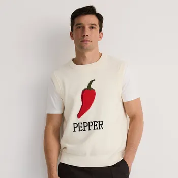 Pánský svetr Reserved - Lehká pletená vesta - vícebarevná - 353BK-MLC - 353BK-MLC-S