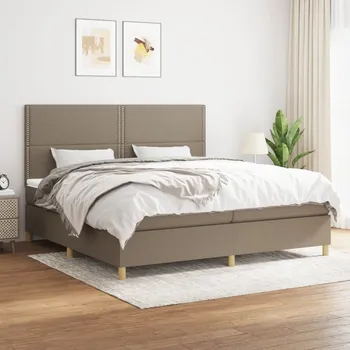 Nábytek vidaXL Box spring postel s matrací 200x200 cm textil [3142285] Barva: taupe