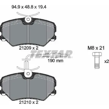 Brzdová destička Sada brzdových destiček, kotoučová brzda TEXTAR 2120909