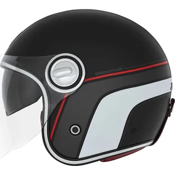 Helma na motorku Otevřená helma na motorku NOX PREMIUM Heritage matná černo-červeno-bílá XL