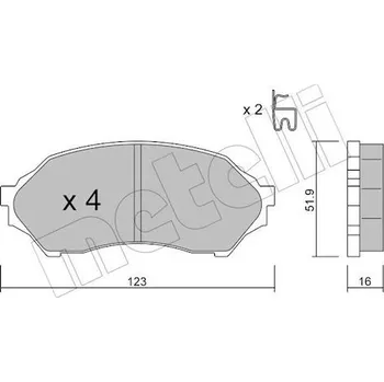 Brzdová destička Sada brzdových destiček, kotoučová brzda METELLI 22-0387-0