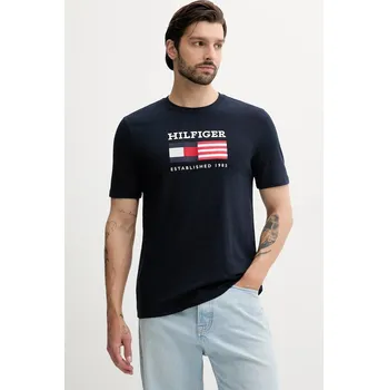 Pánské oblečení Bavlněné tričko Tommy Hilfiger MW0MW39843 námořnická modř 59X, vel. L