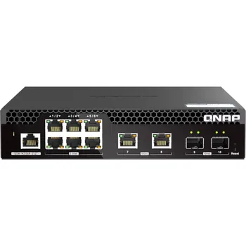 Switch QNAP řízený switch QSW-M2106R-2S2T (6x 2,5GbE RJ45, 2x 10GbE RJ45, 2x 10GbE SFP+, malá šířka)