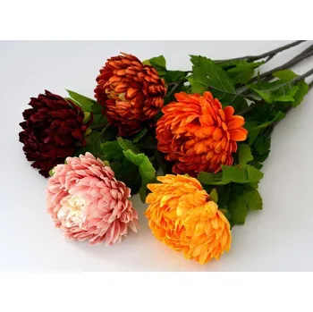 umělá květina Umělý květ - Chryzantéma dlouhá 1 ks BÍLÁ