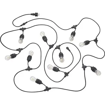 Venkovní osvětlení Trio Leuchten R74771132 CHAIN - Venkovní LED světelný řetěz v černé barvě, IP44, 10xE27 1W, 6,5m (Venkovní světelný řetěz o délce 6,5m včetně žárovek)