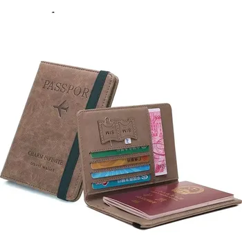 Obal na doklad Pouzdro na pas Travel wallet Tmavě Hnědý