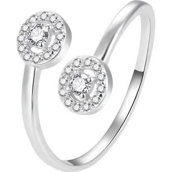 Prsten Agato Elegantní otevřený stříbrný prsten se zirkony AGT-R55W 62 mm + 2 měsíce na vrácení zboží