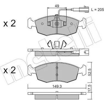 Brzdová destička Sada brzdových destiček, kotoučová brzda METELLI 22-0274-4