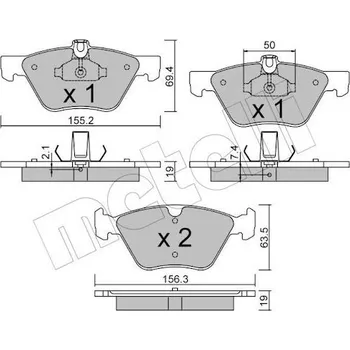 Brzdová destička Sada brzdových destiček, kotoučová brzda METELLI 22-0252-1