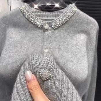 Dámský svetr Dámský svetr BF034 Barva: Šedá, Velikost: XL