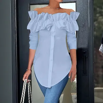 Dámská halenka Dámská halenka BF084 Barva: Modrá, Velikost: XL