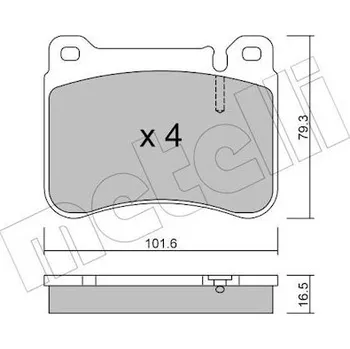 Brzdová destička Sada brzdových destiček, kotoučová brzda METELLI 22-0668-0