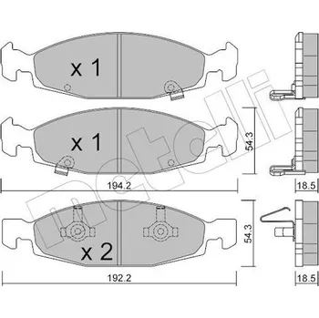 Brzdová destička Sada brzdových destiček, kotoučová brzda METELLI 22-0525-0