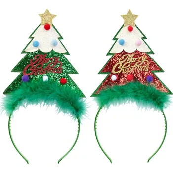 Karnevalový doplněk Čelenka Vánoční stromeček Barva: Zelená