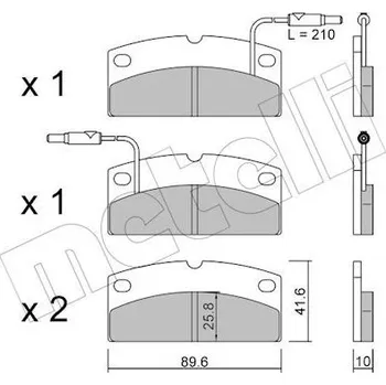 Brzdová destička Sada brzdových destiček, kotoučová brzda METELLI 22-1231-0