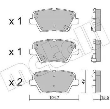 Brzdová destička Sada brzdových destiček, kotoučová brzda METELLI 22-1243-0