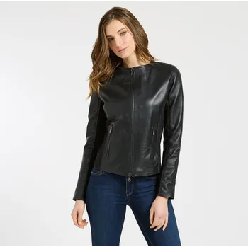 Dámská casual bunda Baťa dámská kožená bunda na zip černé, vel. L