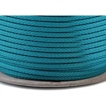 Příze Oděvní šňůra PES Ø4 mm Varianta: 5277 tyrkys, Balení: 100 m