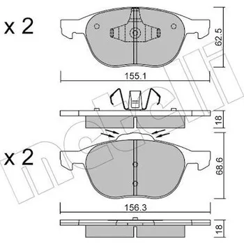 Brzdová destička Sada brzdových destiček, kotoučová brzda METELLI 22-0534-1