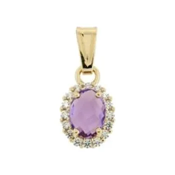 Přívěsek Lillian Vassago Zlatý přívěsek s ametystem a zirkony LLV31-GP059YA