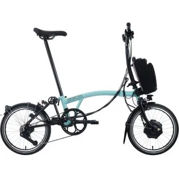 Skládací kolo Skládací elektrokolo Brompton Electric C Line 12Speed,Turkish Green/Black typ řídítek M