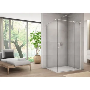 Ronal CADURA CA13+CAT1 sprchový kout obdélníkový 110x80 cm Profil: Bílá, Sklo: Hladké čiré, Rozměr: 110x80 cm