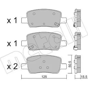 Brzdová destička Sada brzdových destiček, kotoučová brzda METELLI 22-1304-0