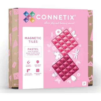 ostatní stavebnice Connetix Tiles Tiles 2 ks základny (pink & berry)