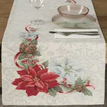 VÁNOČNÍ GOBELÍNOVÝ BĚHOUN NA STŮL MERRY 50X110 CM VZOROVANÁ