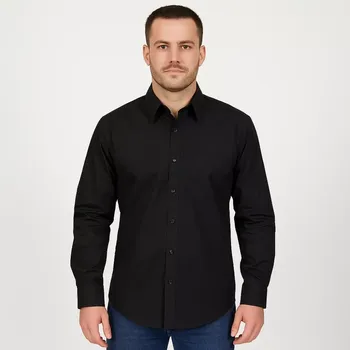 Pracovní kombinéza Pánská košile s dlouhým rukávem Aifos, Roly 5504, černá