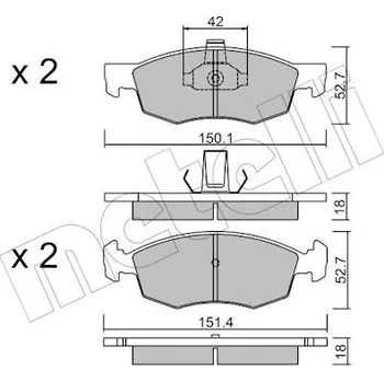Brzdová destička Sada brzdových destiček, kotoučová brzda METELLI 22-0274-2