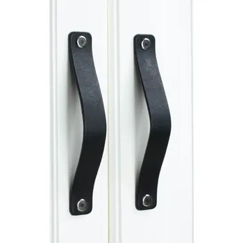 Nábytkové kování In-Design Nábytková kožená úchytka NATURE-H černá kůže Rozteč úchytky (mm): 128