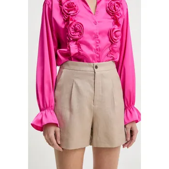 Lněné kraťasy Answear.LAB st2426.fos béžová 80X, vel. M