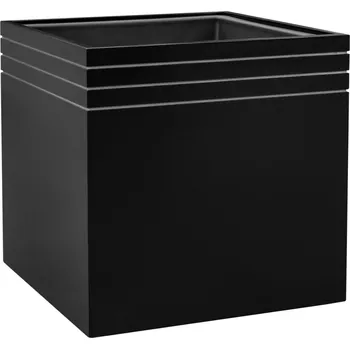 Květináč Baq Line-Up Cube Matt Black s vložkou V 48 cm / D 48 cm