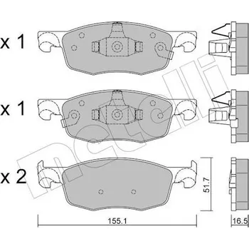 Brzdová destička Sada brzdových destiček, kotoučová brzda METELLI 22-1282-0