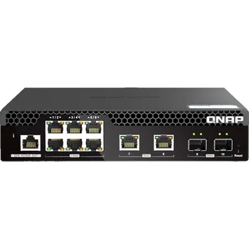 Switch QNAP řízený switch QSW-M2106R-2S2T (6x 2,5GbE RJ45, 2x 10GbE RJ45, 2x 10GbE SFP+, malá šířka)