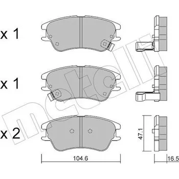 Brzdová destička Sada brzdových destiček, kotoučová brzda METELLI 22-0502-0