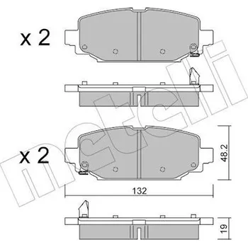 Brzdová destička Sada brzdových destiček, kotoučová brzda METELLI 22-1210-0