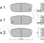 Sada brzdových destiček, kotoučová brzda METELLI 22-0516-0