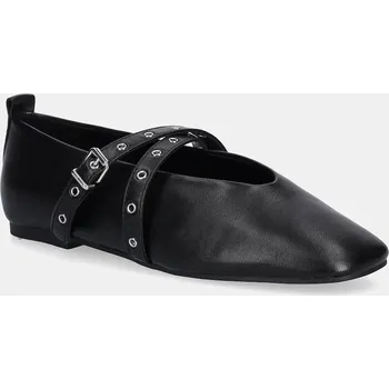 Dámské baleríny Kožené baleríny Tommy Jeans TJW LEATHER MARYJANE BALLERINA EN0EN02868 černá 99X, EUR 37