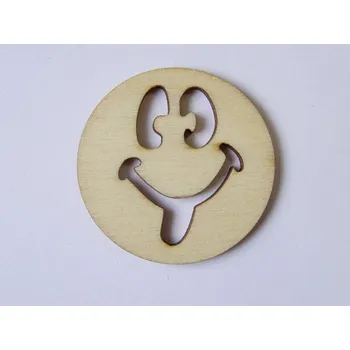 Vánoce Dřevěný výřez smajlík č.1 menší