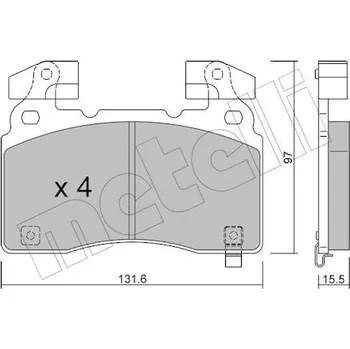 Brzdová destička Sada brzdových destiček, kotoučová brzda METELLI 22-1179-0