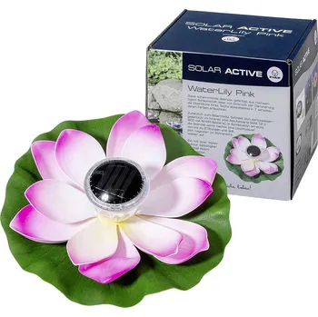 Venkovní osvětlení FIAP 3206-1 SOLAR ACTIVE WaterLily Pink solární dekorativní osvětlení LED pevně vestavěné LED růžová