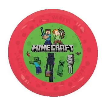 Talíř Plastové talíře Pixel - Minecraft - 21 cm - 4 ks