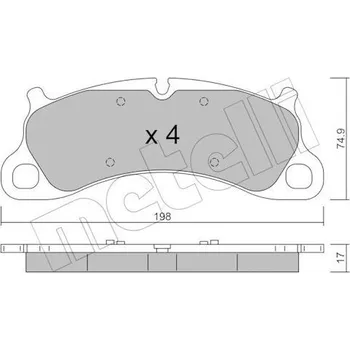 Brzdová destička Sada brzdových destiček, kotoučová brzda METELLI 22-1255-0