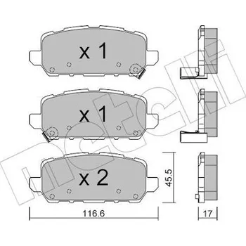 Brzdová destička Sada brzdových destiček, kotoučová brzda METELLI 22-1084-0
