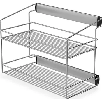 Úložný box In-Design Úložný dvoupatrový koš na oblečení Barva koše: stříbrná