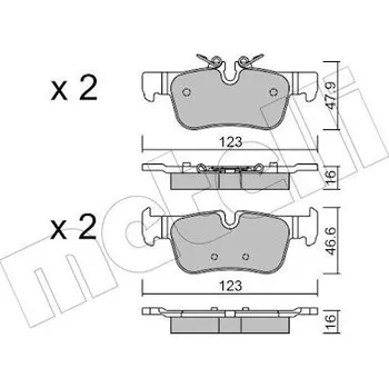 Brzdová destička Sada brzdových destiček, kotoučová brzda METELLI 22-1038-0