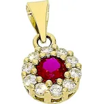 Goldstore Jemný zlatý přívěs rubín Váha: 1.13 g