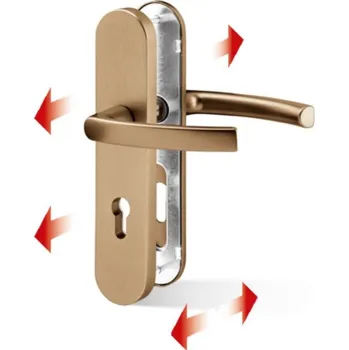 Dveřní kování AC-T SERVIS Prodlužovací sada pro bezpečnostní kování VIKING bronz - pro tloušťku dveří do 80 mm Provedení štítu: Koule/klika - pravá